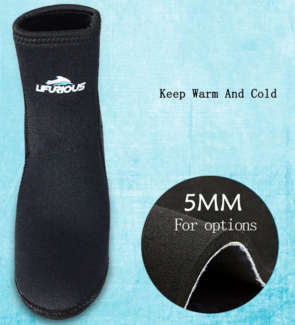 5MM neoprenowe buty robić nurkowania i skarpetki plażbyć winnym antypoślizgowe skarpetki nurkowanie z rurką ciepłe skarpety odporne na przecięcie mężczyźni i kobiety pływanie surfować