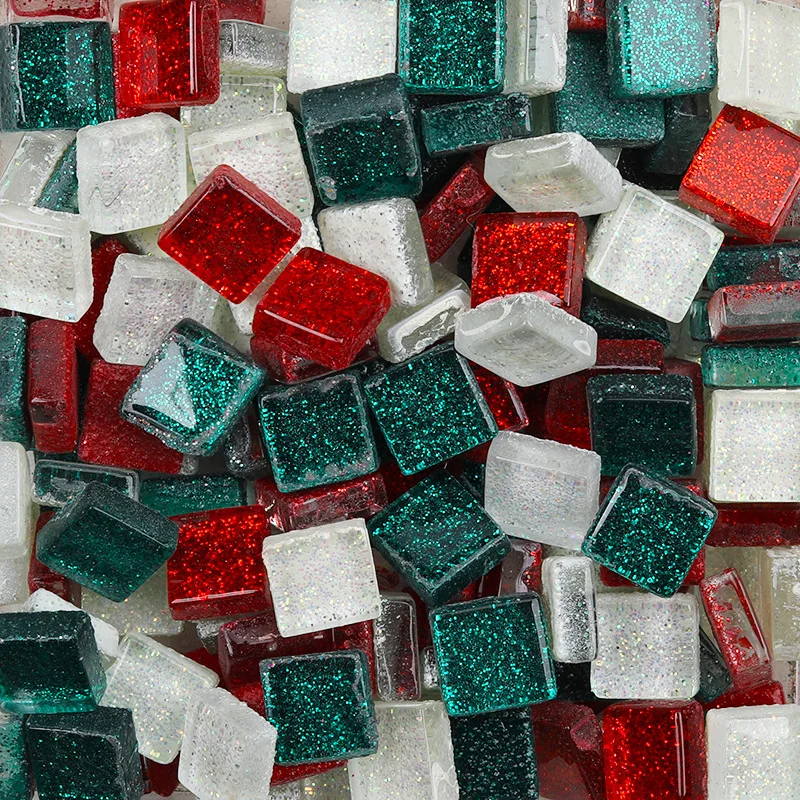 50Stck Diy mischen Farbe funkeln Glas Mosaik Steine Mosaik Fliesen Glas Kiesel Handwerk Material Puzzle Für Diy Mosaik, Der 10*10mm: 9
