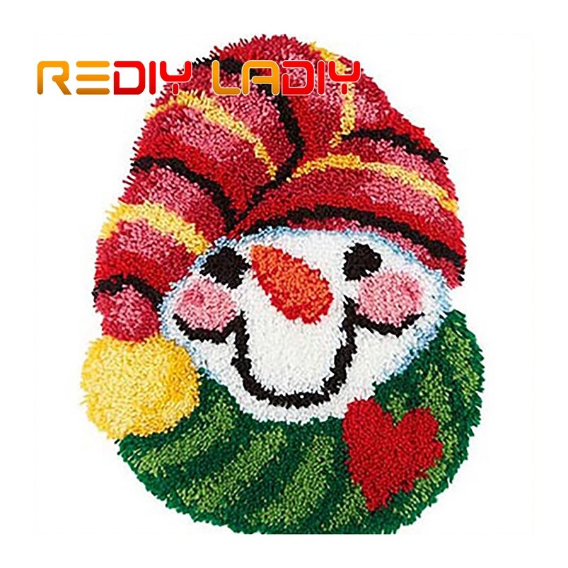 Trava gancho kit tapete crocheting tapete santa pai fio acrílico impresso cor lona almofada tapete crochê tapeçaria sofá decoração: ZD531