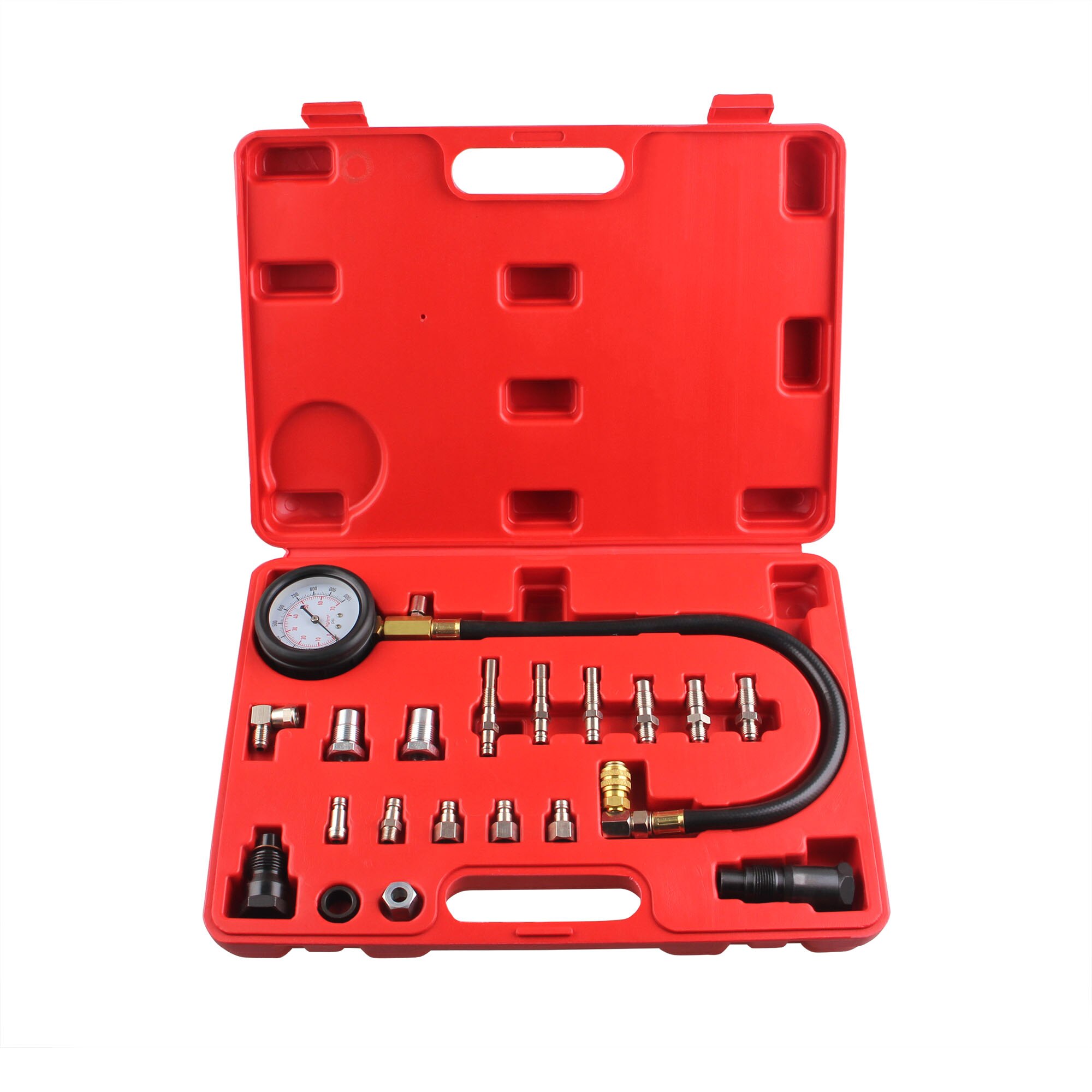 Car Diesel Engine Cylinder Compression Tester Kit 3 inch Pressure Gauge+Adapter Set Fast Connector for Efficient Connection: Default Title