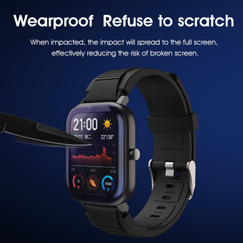 Protector de pantalla para Huami Amazfit GTS, película protectora, cubierta completa, 3D, curvado, compuesto, flexible, accesorios para reloj inteligente
