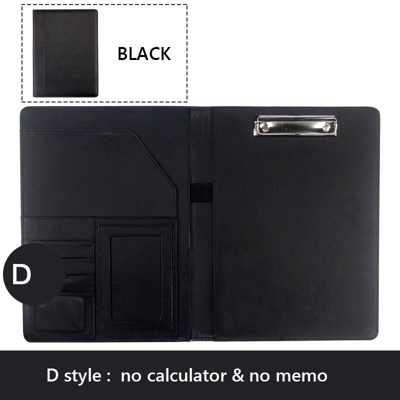 Datei Mappe A4 mit Taschenrechner Multifunktion Datei Papier Organizer Manager dokumentieren Pads Aktentasche Padfolio Tasche Geschäft Lieferungen: BlackD