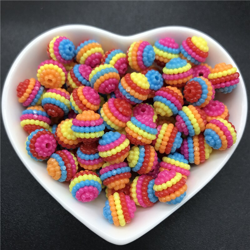 10mm 50pcs Acrylic Beads Bayberry Beads Round Loose Beads Fit Europe Beads For Jewelry Making DIY Accessories