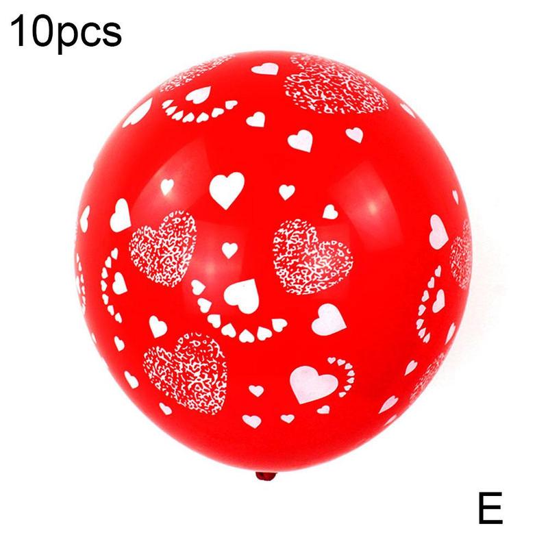 10Pc Red Balloons 10Inch Love Heart Latex Balloons Wedding Helium Balloon Valentines Day Birthday Party Inflatable Balloons: E