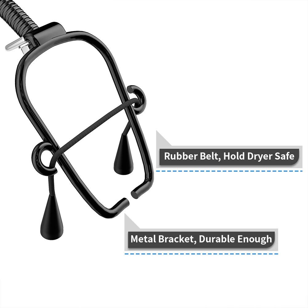 Dog Grooming Shelf Pets Bathing Beauty Hair Dryers Mounting Bracket Clip,Large Size 360 Degree Adjusted Metal Hose Stand
