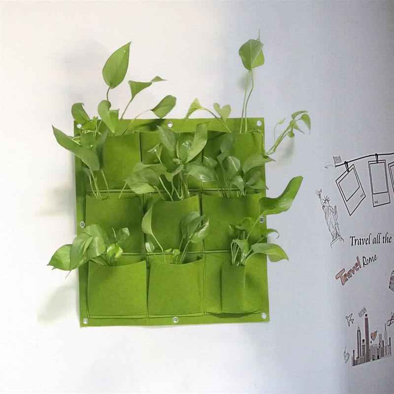 Suporte de plantas para parece, saco verde de plantio de vegetais com 9 18 49 72 bolsos, jardim vertical, material doméstico