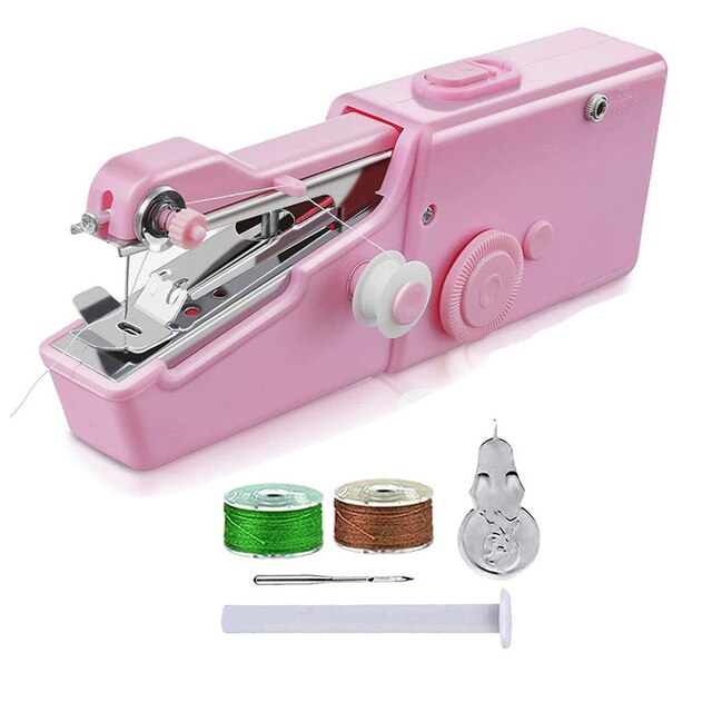 Portable Mini Sewing Machine Electric Stitch Mending Clothes Machine Cordless Household Tool Fabric Clothing Kids Cloth: A3