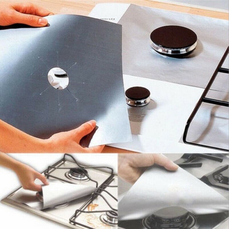 4 pieces Reusable Magic Non Stick Gas Hob Protector Liners