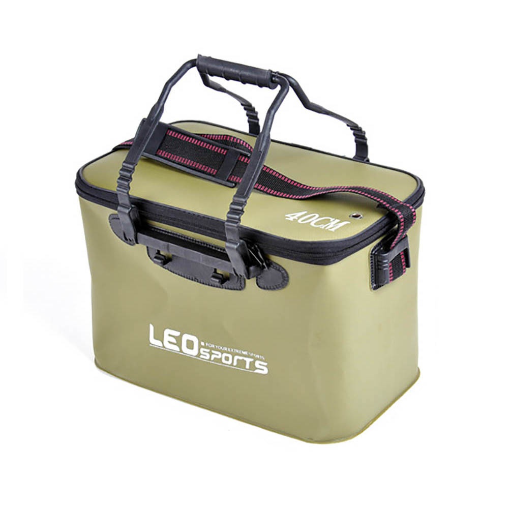 Portable EVA Fishing Box Multifunction Fishing Organizer Live Fish Boxes Camping Water Container Tackle Storage Bag: green