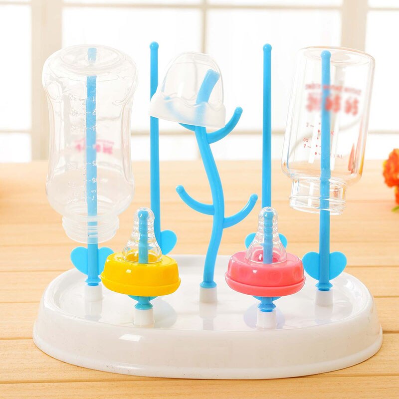 Bottle Dry Rack Baby Bottle Drain Drying Racks Blue Tree Shape Baby Milk Bottles Cleaning Dryer Drainer Storage Drying Rack