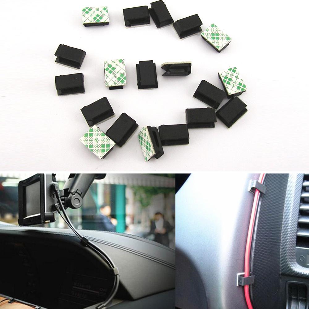 20Pcs Car Wire Cable Holder Multifunctional Tie Clip Fixer Organizer Car Charger Line Clasp Headphone Cable Clip