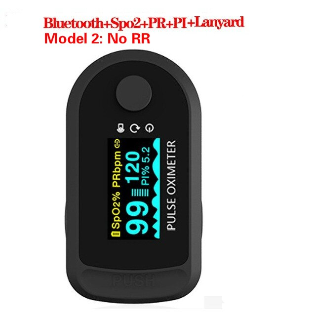 Oxímetro de pulso con aplicación Bluetooth SpO2 PR PI RR, oxímetro de dedo con pantalla OLED de dedo, oxímetro de dedo para Android IOS