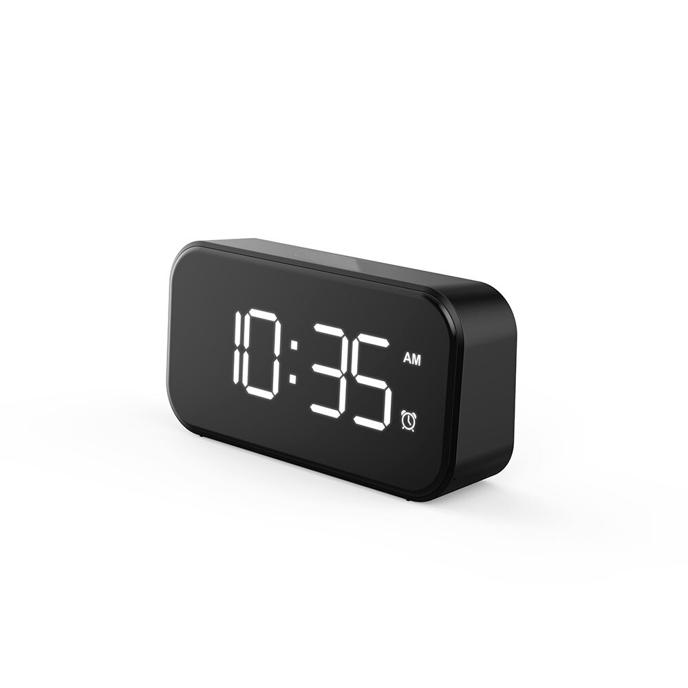 Electronic Smart Alarm LED Digital Clock USB 4inch Durable Simple Touching Snoozed Button Calendar Snooze Function: White