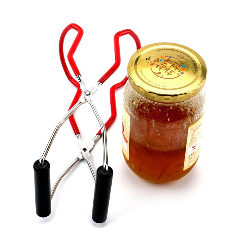 Stainless Steel Canning Lifter Canning Tongswith Handle Can Lifter Tongs Jar Clip Heat Resistance Anti-clip Jar Glass Lifter