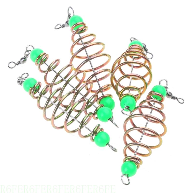 R6FE Isca pesca Conjunto 10 carpa isca pesca com gaiola com contas pendentes para a pesca Small Lake