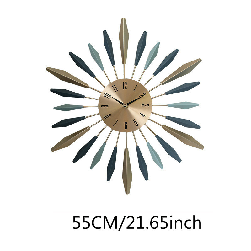 55cm Large Round Metal Wall Clock Silent Wall Watch Modern Clocks For Home Decor Office European Style: Default Title