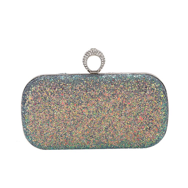 Bolsa feminina estilo europeu fosco lantejoulas evneing bolsa feminina corrente fashion bolsa carteiro bolsa feminina ouro rosa bolsa de celular: Azul