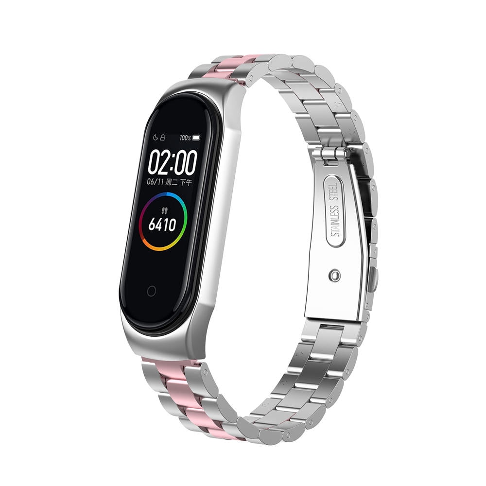Mi band 4 para Xiaomi mi Band 4 correa de reloj de acero inoxidable para Xiaomi mi Band 3 pulsera inteligente Accessoriess + caja de Metal