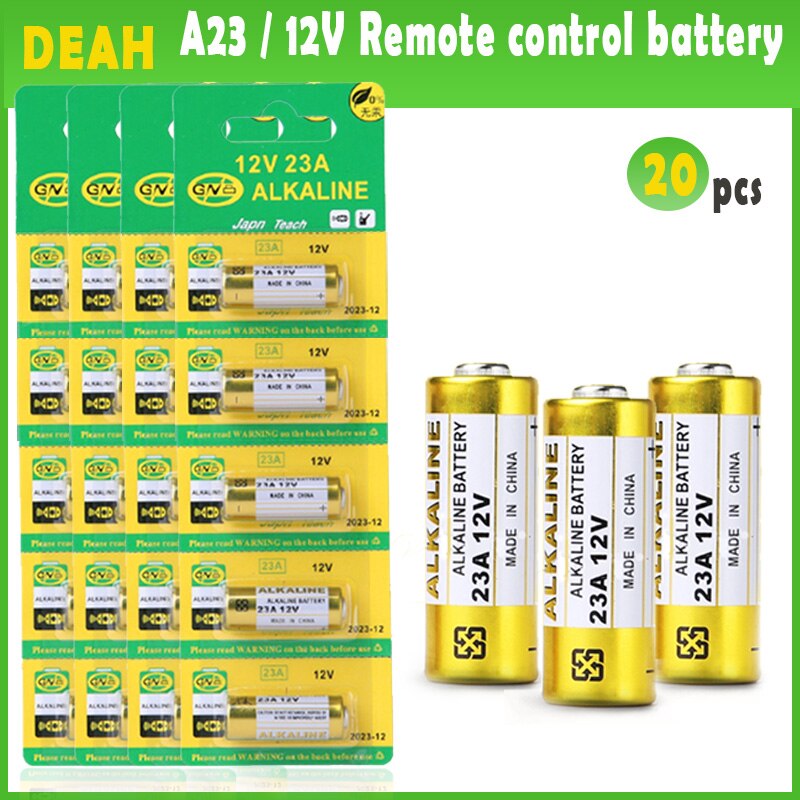 20 Stks/partij Alkaline Batterij 12V 23A 23GA 21/23 A23 A23S E23A EL12 MN21 MS21 V23GA MN21 L1028 RV08 GP23A k23A Voor Deurbel Afstandsbediening