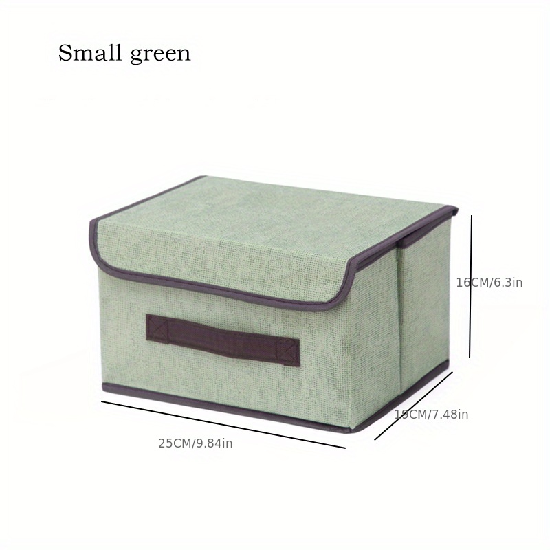 Household Fabric Storage Box Foldable Clothing Storage And Finishing Box Multi-purpose Non-woven Dust-proof Storage Box: green