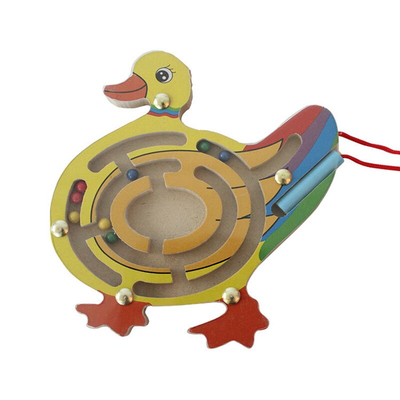 Magnetische Doolhof Houten Puzzel Labyrint Cartoon Dierlijke Vorm Kinderen Vroeg Leren Educatief Intellectuele Game Speelgoed Voor Kinderen