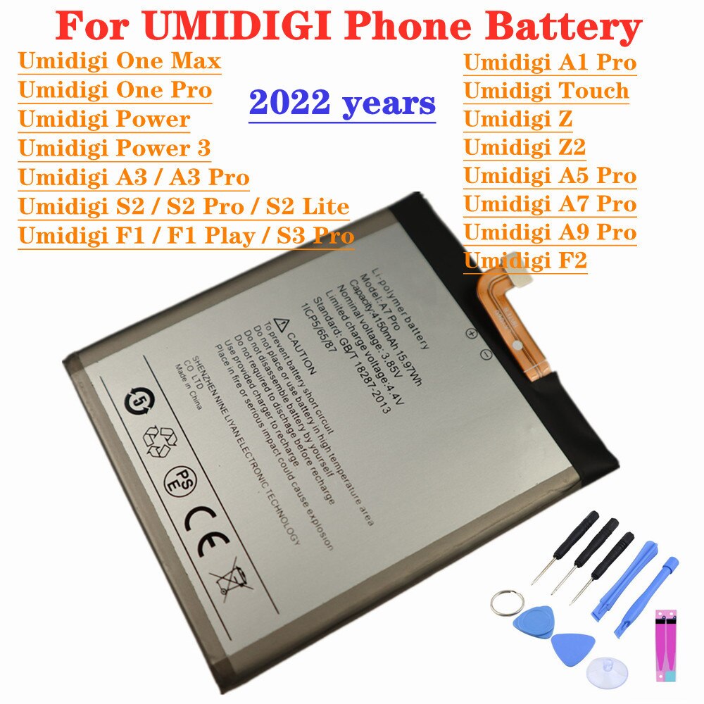 UMIDIGI Original Battery For UMI Umidigi F1 Play F2 A9 A7 A5 A3 A1 Pro Z2 Z Touch One Max One Pro Power 3 S2 Pro Lite S3 Pro