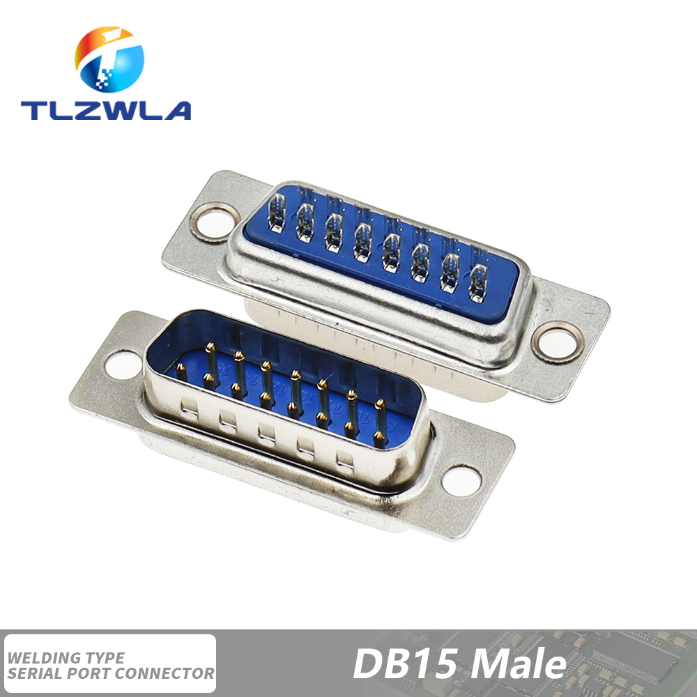 5PCS DB9 Adapter Connector Core DB15 DB25 DB37 RS232 Serial COM Plug Connectors Hole/Pin Female Male Port Socket D Sub DP9 Case: Lavender