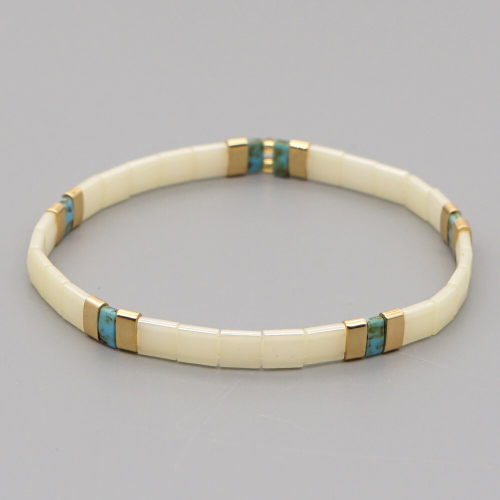Go2 boho winter armbanden voor vrouwen miyuki tila kralen strand handgemaakte sieraden femme stretch armbanden: Tlb 200060b