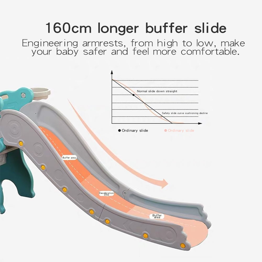 Baby Glijbaan Indoor Kleine Speeltuin Met Basketbal Doos Lange Verdikte Multifunctionele Leuke Draak Glijbaan Voor Kinderen N01