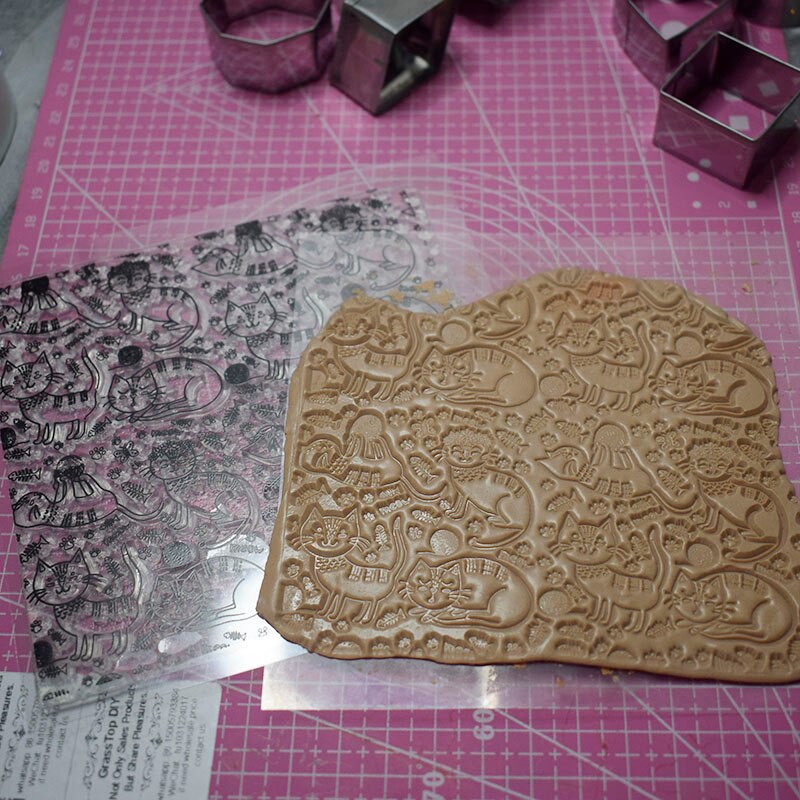Stampo In Silicone Per Argilla CHGCRAFT - Texture Pizzo E Griglia, Motivo Geometrico 14x14cm