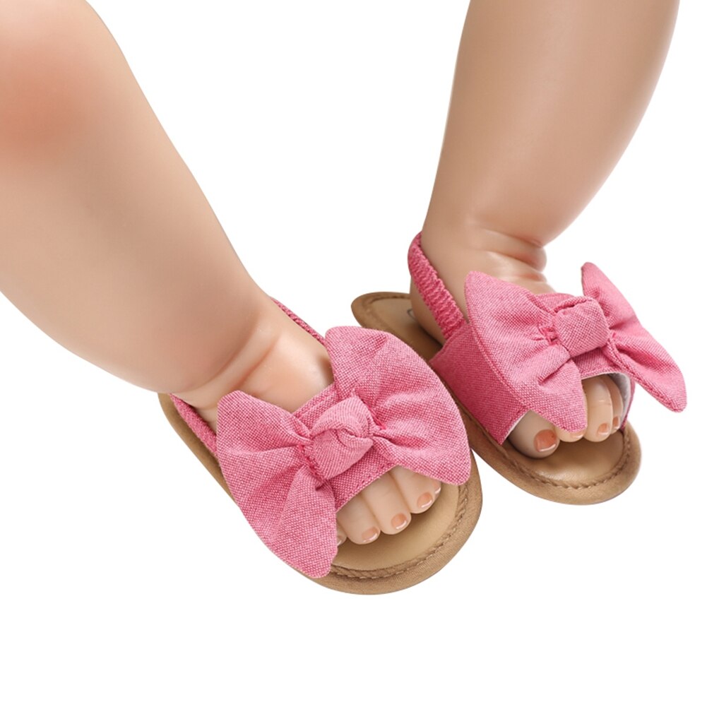 Sandalen babymeisjes strik knoop zomer zachte zool platte prinsessenschoenen baby antislip eerste stappers binnen spelen