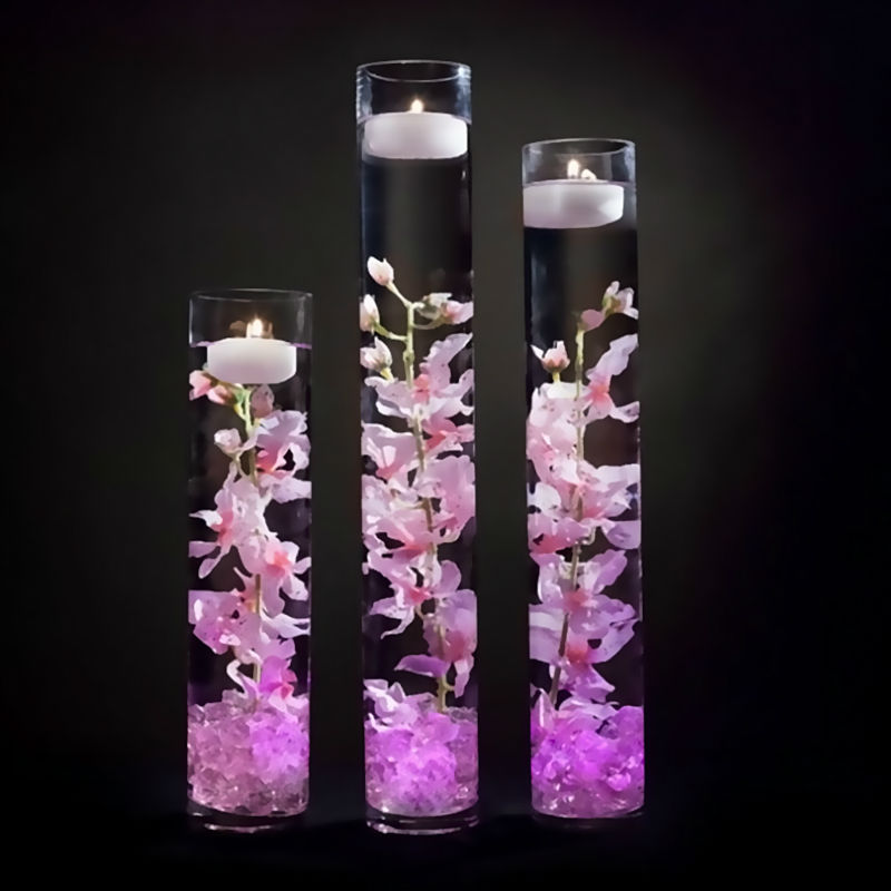 12 stk * rgb neddykket led lys vandtæt bryllup vase dekor lampe fest te lys stearinlys te lys forhome indretning