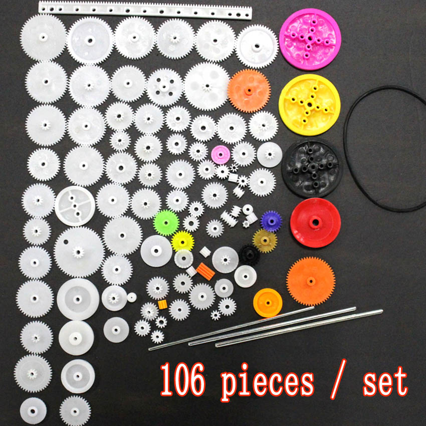 78 pz/impostato stili di plastica tutti i moduli 05 parti del robot borsa per ingranaggi di riduzione ruote dentate ingranaggi accessori per giocattoli per ingranaggi del motore fai da te