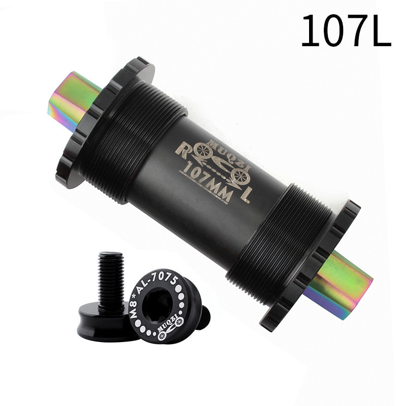 Mountain Bike Titanium Alloy Square Hole Ceramic Bottom Bracket 103/107/110/113/119/122mm Folding Road Bike Bottom Brackets: Black-107mm