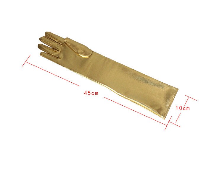 JaneVini-guantes de boda largos dorados/plateados brillantes para novia, longitud hasta el codo, guantes de novia, guante de de noche, accesorios de boda,