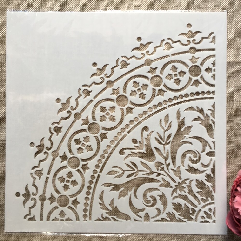 30*30Cm Mandala 1/4 Wiel Ronde Geometrie Diy Gelaagdheid Stencils Schilderij Plakboek Kleuring Embossing Album Decoratieve Template: 3