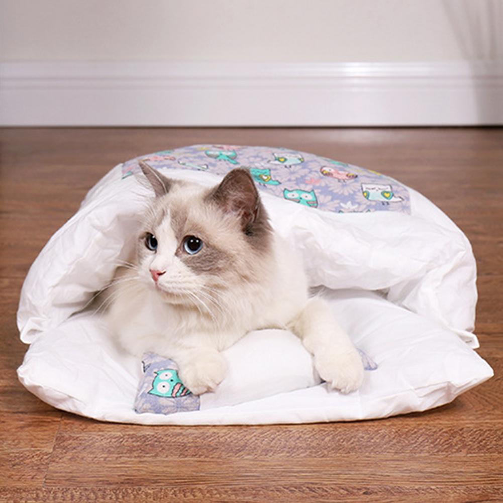 Cat Sleeping Bag Washable Comfortable Winter Pet Bed