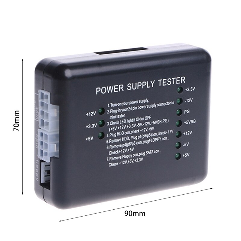 20/24 Pin ATX SATA HDD Power Supply Tester Checker Meter PC Computer Power Supply Measuring Diagnostic Test Tools