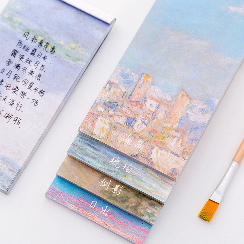Kawaii Lange Memo Pad Sticky Notes Briefpapier Sticker Landschap Seaside Planner Kantoor School Plan Van