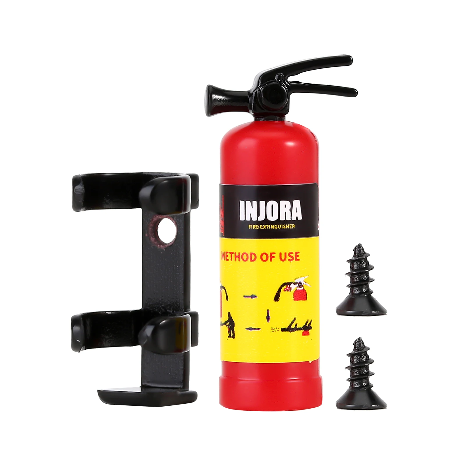 INJORA-extintor de incendios con decoración moldeada, pala para tanque de combustible, tambor de aceite para coche trepador de control remoto TRX4M SCX24 FCX24 Enduro24 1/18 1/24: YELLOW