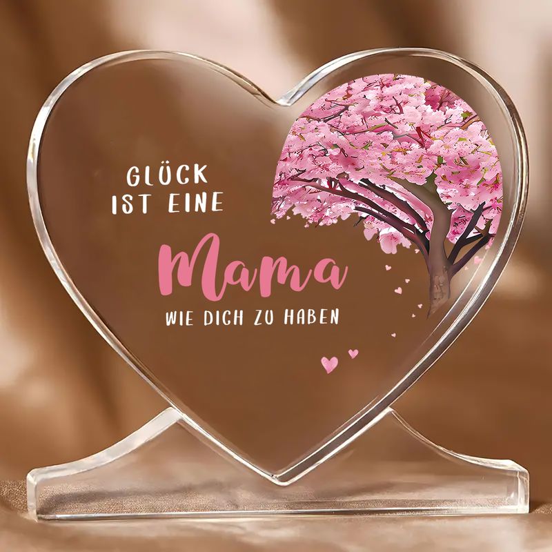 Tysk mamma, bursdag for mamma fra datter sønn, unik hjerteformet akryl hjemmedekorasjon: Default Title
