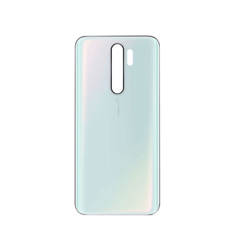 Copribatteria per Xiaomi Redmi Note 8 Pro pannello posteriore in vetro per alloggiamento dello sportello posteriore con adesivo adesivo per obiettivo della fotocamera: no lens white