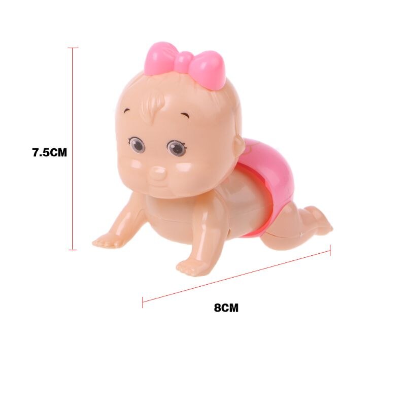 1pc pojke tjej krypande krypa urverk docka vind upp leksak för baby barn fest  l5yf