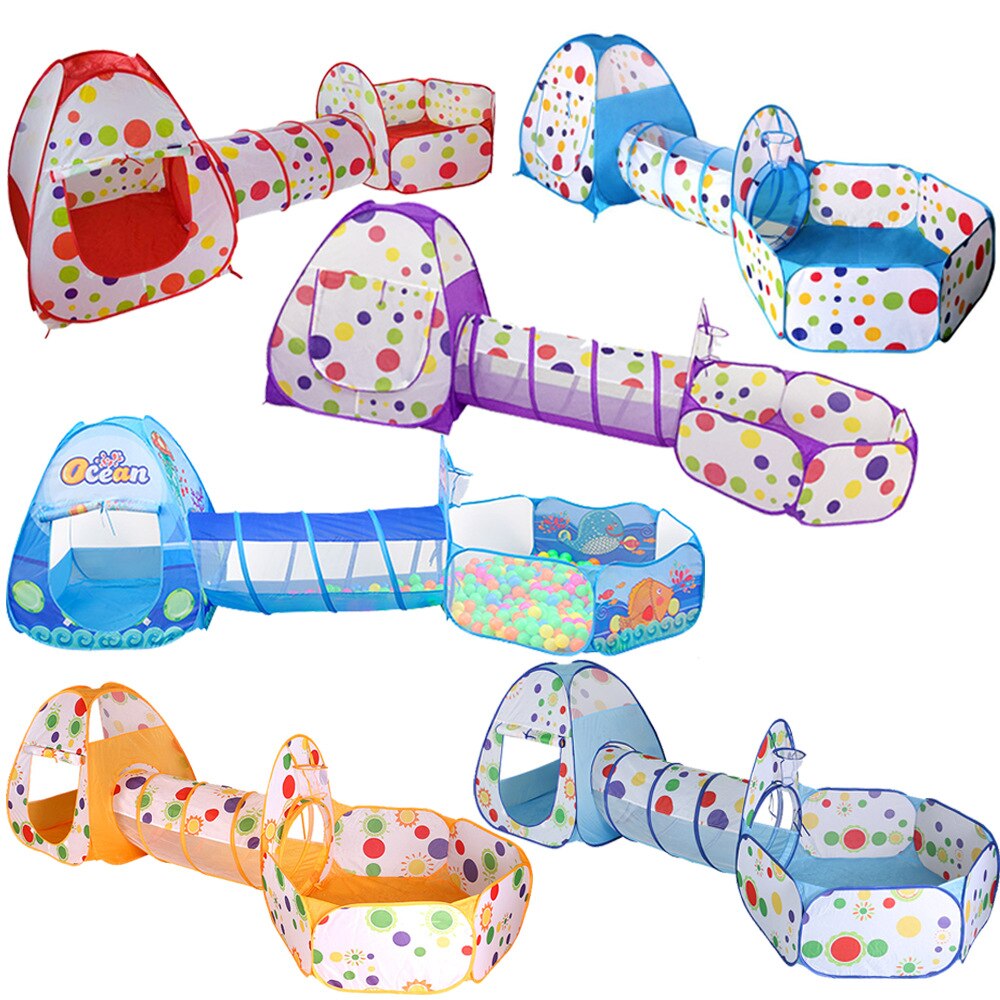 Box per parco giochi per bambini portatile per bambini tenda per bambini di grandi dimensioni piscina per palline Bebe palline Pit con Tunnel Baby Park campeggio piscina asciutta