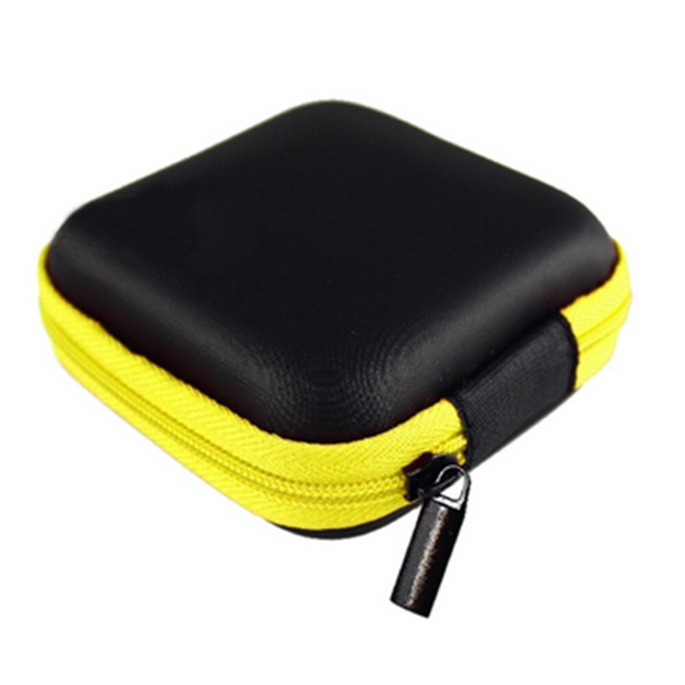 PU Leer Voor Oortelefoon Rits Hoofdtelefoon Oordopjes Kaarten Opbergtas Pouch Hard Case Doos draagbare Oortelefoon Tas Vierkante Case