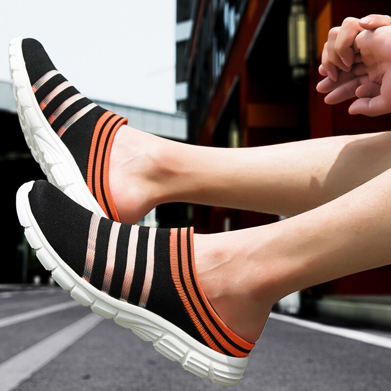 Chaussures d'été hommes sandales sans lacet plage pantoufles hommes baskets sabots hommes maille respirant Sandalias Zapatos Hombre taille 44