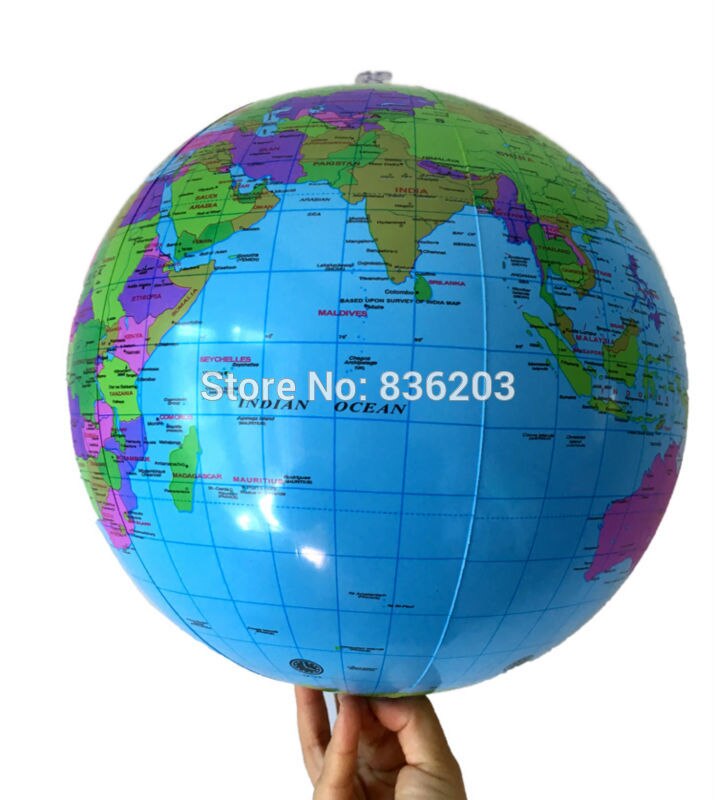1 pc 25 CM Globe carte gonfler gonflable terre ronde monde enseignant ballon de plage géographie Illustration détaillée enseignement aide jouet PVC