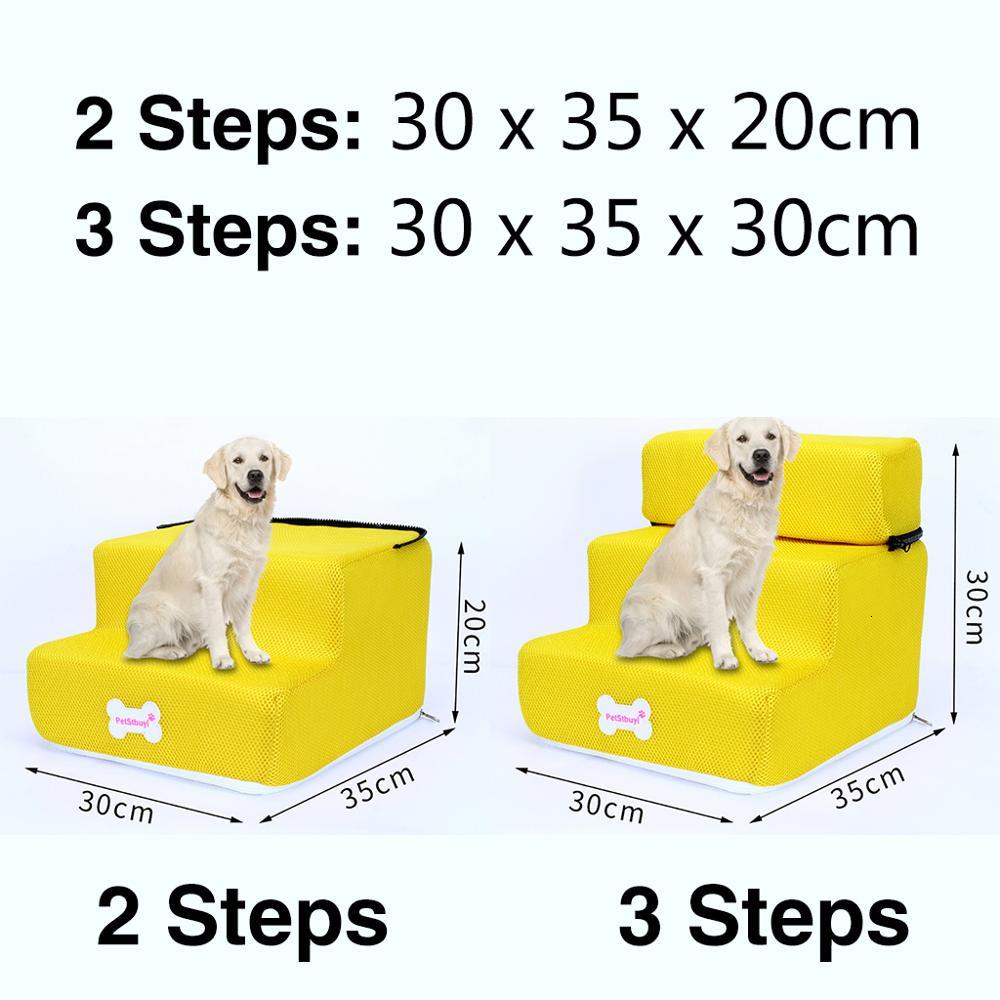 Huisdier Bed Trappen Huisdier Trappen 2/3 Ladder Hond Huis Puppy Cat Bed Stappen Mesh Opvouwbare Afneembare Pet Bed Kat Hond ramp Puppy Benodigdheden: L / 3Steps