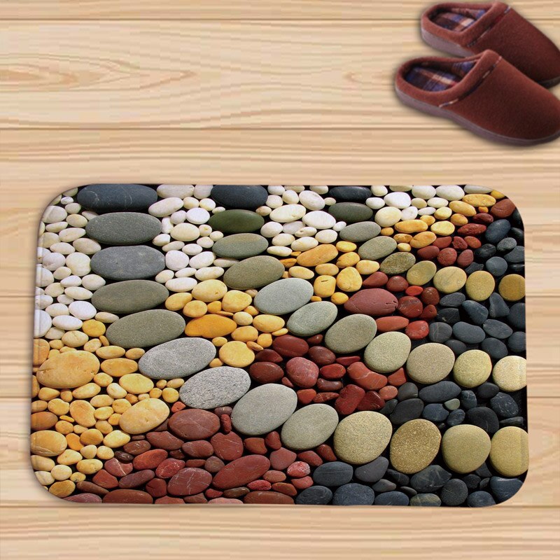 3D tapis de pierre de galets paillassons tapis de porte cuisine extérieure salon tapis de sol tapis zone imperméable couloir bienvenue tapis de sol tapis: TMD0007