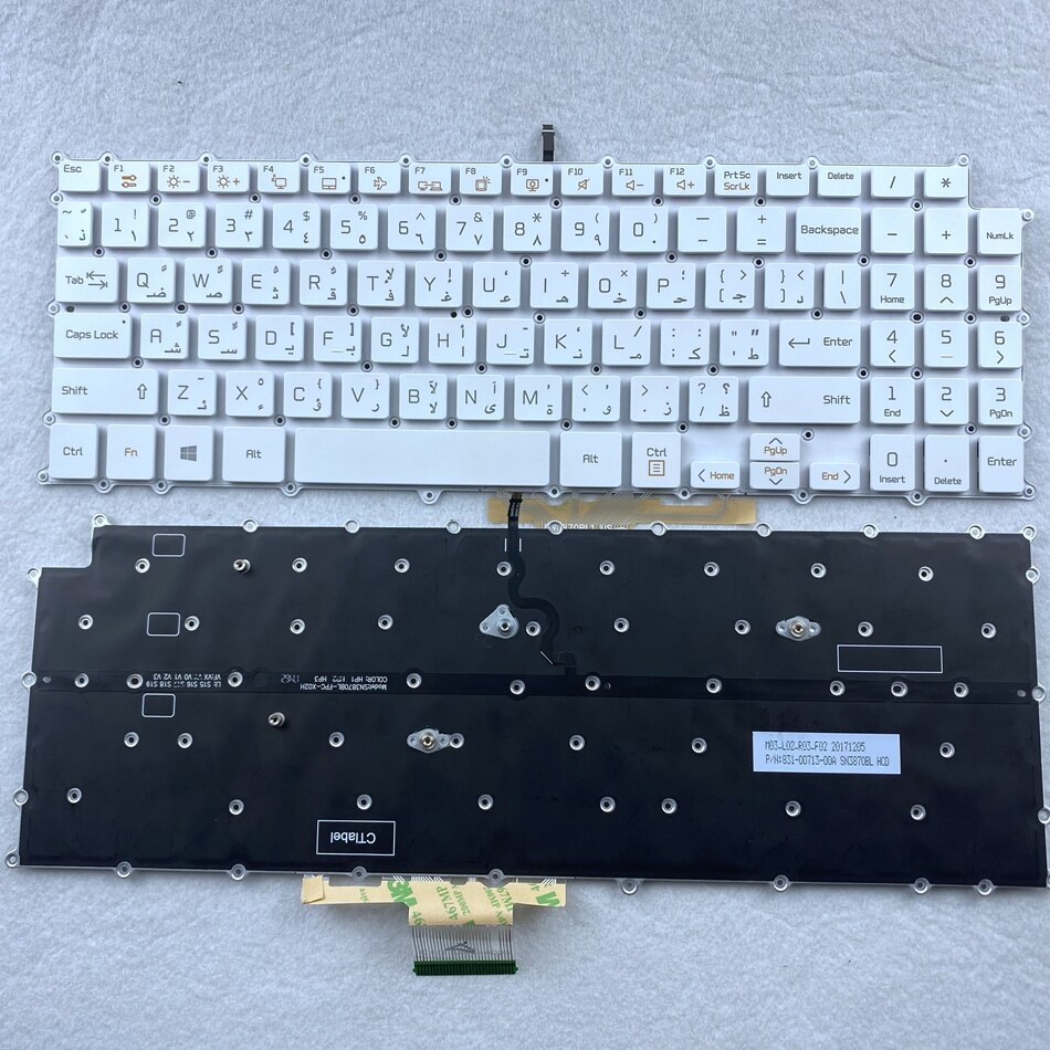 Arabic Backlit Laptop Keyboard for LG 15Z980 15Z980-G 15Z980-H 15Z980-M 15Z980-T 15ZD980 15ZD980-G 15ZD980-H 15ZD980-M AR Layout: White